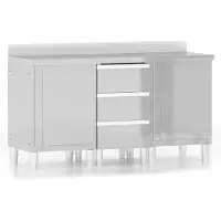 vidaXL Armoires de cuisine commerciales 3 pcs. acier inoxydable