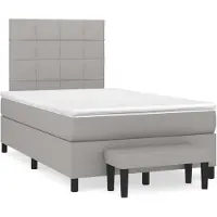 vidaXL Lit boxspring avec matelas gris clair 120x200 cm Tissu