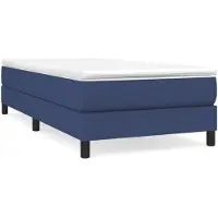 vidaXL Lit boxspring avec matelas bleu 100x200 cm Tissu