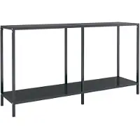 vidaXL Table console Noir 140x35x75,5 cm Verre trempé