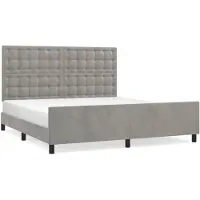 vidaXL Cadre de lit sans matelas gris clair 160x200 cm velours