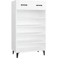 vidaXL Armoire à chaussures Blanc 60x35x105 cm Bois d'ingénierie