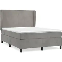 vidaXL Lit boxspring avec matelas gris clair 140x190 cm velours
