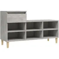 vidaXL Armoire à chaussures Gris béton 102x36x60 cm Bois d'ingénierie