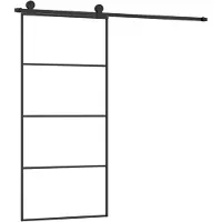 vidaXL Porte coulissante avec ferrure 90x205 cm verre ESG & aluminium