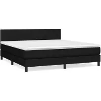 vidaXL Lit boxspring avec matelas noir 160x200 cm Tissu