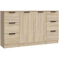 vidaXL Sideboards 3 pcs. chêne Sonoma bois composite