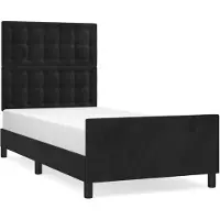 vidaXL Sommier sans matelas noir 100x200 cm velours