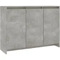 vidaXL Sideboard gris béton 102x33x75 cm Bois composite
