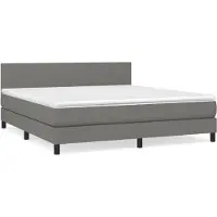 vidaXL Lit boxspring avec matelas gris foncé 180x200 cm Tissu