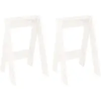 vidaXL Tabouret 2 pcs. Blanc 40x40x60 cm Pin massif