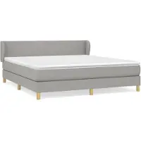 vidaXL Lit boxspring avec matelas gris clair 160x200 cm Tissu