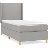 vidaXL Lit boxspring avec matelas gris clair 80x200 cm Tissu