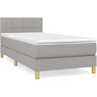 vidaXL Lit boxspring avec matelas gris clair 80x200 cm Tissu