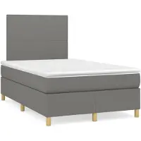vidaXL Lit boxspring avec matelas gris foncé 120x200 cm Tissu