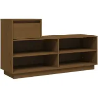 vidaXL Armoire à chaussures Marron miel 110x34x61cm Bois de pin massif