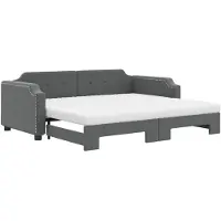 vidaXL Lit de jour extensible avec matelas gris foncé 80x200 cm Tissu