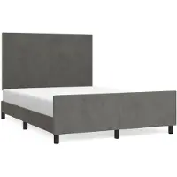 vidaXL Cadre de lit sans matelas gris foncé 140x190 cm velours