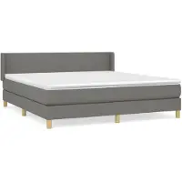 vidaXL Lit boxspring avec matelas gris foncé 180x200 cm Tissu