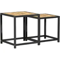 vidaXL Tables à thé 2 pcs MDF Noir et jaune