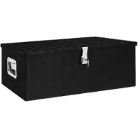 vidaXL Boîte de rangement noire 90x47x33,5 cm aluminium
