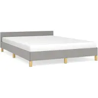 vidaXL Cadre de lit sans matelas gris clair 140x190 cm Tissu