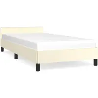 vidaXL Cadre de lit avec tête de lit sans matelas Crème 100x200 cm