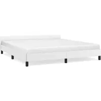 vidaXL Cadre de lit avec tête de lit sans matelas blanc 180x200 cm