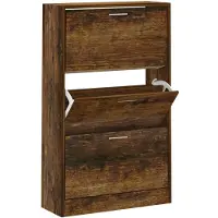 vidaXL Armoire à chaussures Chêne fumé 63x24x103 cm Bois d'ingénierie