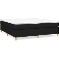 vidaXL Lit boxspring avec matelas noir 180x200 cm Tissu
