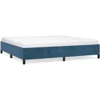 vidaXL Cadre de lit sans matelas bleu foncé 200x200 cm velours