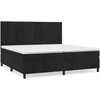 vidaXL Lit boxspring avec matelas noir 200x200 cm velours
