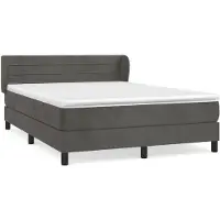 vidaXL Lit boxspring avec matelas gris foncé 140x190 cm velours