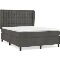 vidaXL Lit boxspring avec matelas gris foncé 140x200 cm velours