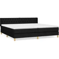 vidaXL Lit boxspring avec matelas noir 200x200 cm tissu