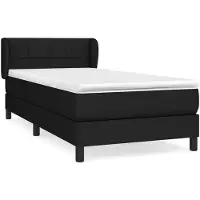 vidaXL Lit boxspring avec matelas noir 80x200 cm tissu