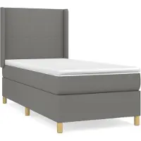vidaXL Lit boxspring avec matelas gris foncé 80x200 cm Tissu