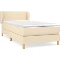 vidaXL Lit boxspring avec matelas Crème 90x190 cm Tissu