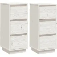 vidaXL Sideboards 2 pcs. Blanc 32x34x75 cm Pin massif