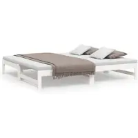 vidaXL Lit de jour extensible Blanc 2x(75x190) cm Pin massif