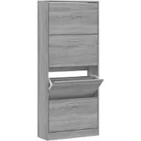 vidaXL Armoire à chaussures Sonoma gris 63x24x147 cm Bois d'ingénierie