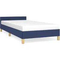 vidaXL Cadre de lit avec tête de lit sans matelas bleu 80x200 cm Tissu