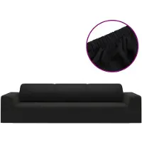 vidaXL Housse extensible de canapé 4 places Noir Jersey de polyester