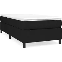 vidaXL Lit boxspring avec matelas noir 90x190 cm Tissu