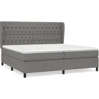 vidaXL Lit boxspring avec matelas gris foncé 200x200 cm Tissu