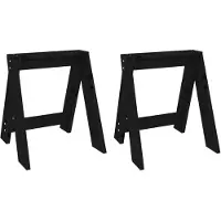 vidaXL Tabouret 2 pièces noir 40x40x45 cm pin massif