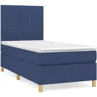 vidaXL Lit boxspring avec matelas bleu 80x200 cm Tissu