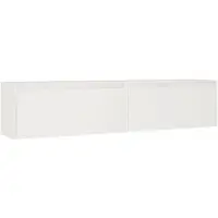 vidaXL Armoires murales 2 pcs Blanc 80x30x35 cm Bois de pin massif