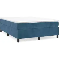 vidaXL Sommier sans matelas bleu foncé 140x190 cm velours