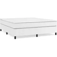 vidaXL Lit boxspring avec matelas blanc 180x200 cm similicuir